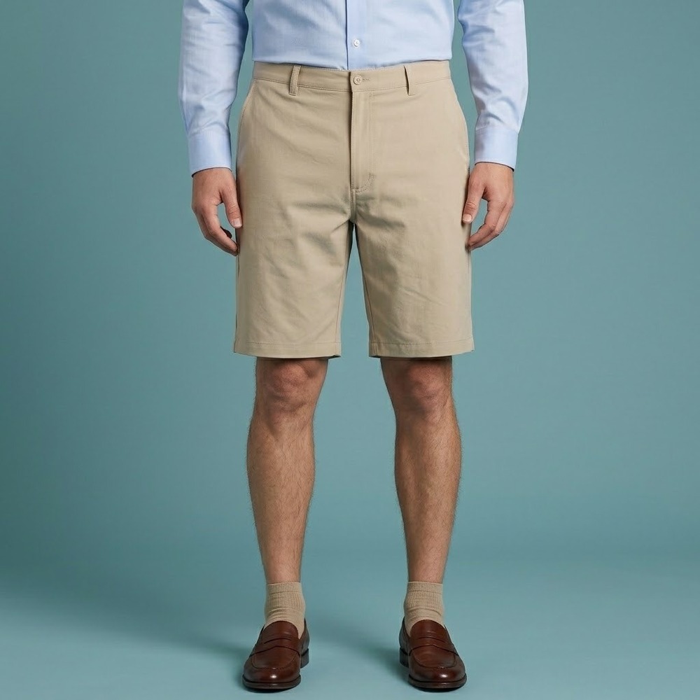 FootJoy Golf Shorts Men's 38 Beige Performance Polyester Flat Front